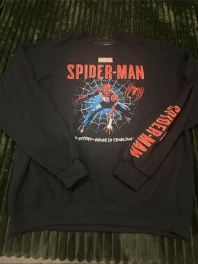 Marvel Spider-Man Crewneck Sweatshirt - Black/Red/Blue